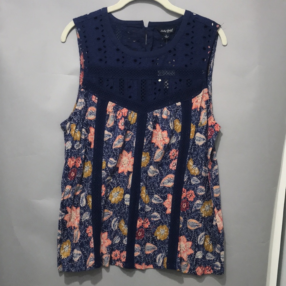Lucky Brand Women’s Floral Sleeveless Top Size Large